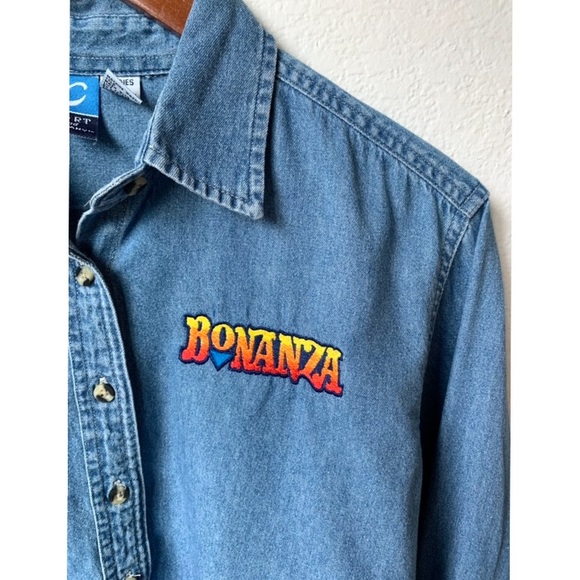 Vintage Port and Company “Bonanza” Patch Ladies Button Down Top Size Small - Picture 2 of 4